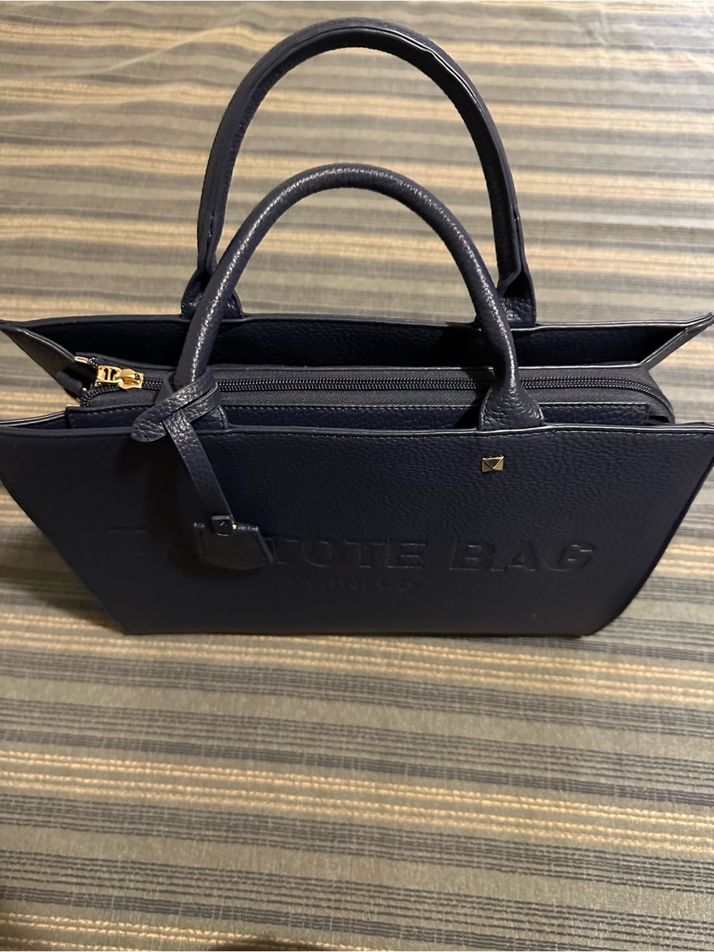 Navy Blue The Tote Bag - Structured Top-Handle Tote - Picture 4 of 7